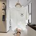 New Cotton Half Sleeve Tops Fashion Trend Round Neck Slim Printed Short Sleeved T Shirt _ecoleips.com
