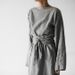 Women's Clothing New Cotton And Linen Long Skirt Long Sleeve One Shoulder Tie Dress_ecoleips.com