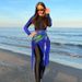 Women's Clothing 4 Piece Muslim Beach Swimsuit Puff Sleeves All Inclusive Conservative Swimsuit_ecoleips.com