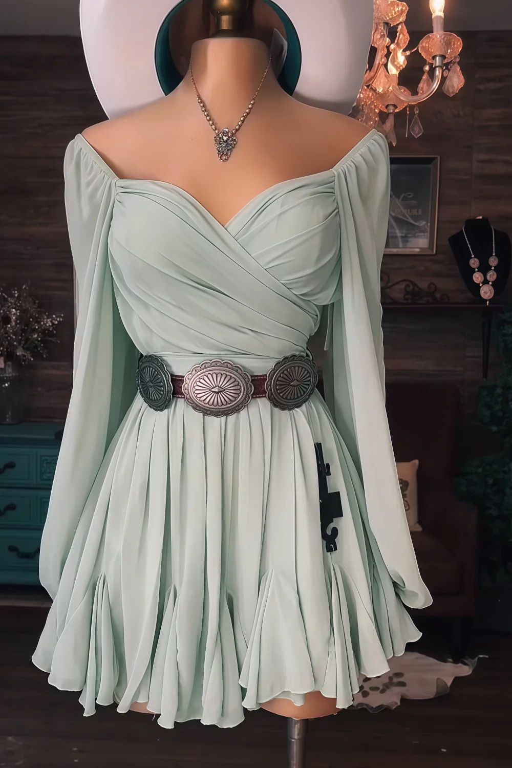 European And American Style Women's Long Sleeved Pleated Dress Solid Color Mesh Strapless Independent Website 2026 Fashion_ecoleips.com
