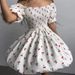 2025 European And American New Style French Girl Floral Square Neck Sleeve Chiffon Sweet Short Dress Women's Wholesale_ecoleips.com