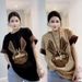 Women's Clothing Cartoon Bunny Graffiti Brushed Thick Short Sleeved Women's Versatile Age Reducing T Shirt_ecoleips.com