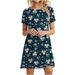Floral Print Short Dresses For Women Elegant Mini Dress Woman Short Sleeve Vintage Dress Summer 2022 New Fashion Casual Clothing_ecoleips.com