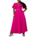 N8078 Women's Fashion 2025 Spring/Summer New Solid Color Bell Sleeve V-neck Split Two-piece Set_ecoleips.com