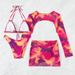 Women's Tie-Dye 4-Piece Bikini Set with Adjustable Swimsuit Cover-Up Skirt And Top Comfortable And Secure Fit for Beach Pool_ecoleips.com
