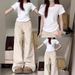 Chic Light Yellow Dopamine Outfit, Shoulder Slim Short-Sleeve T-Shirt, Women's Summer Niche Top_ecoleips.com