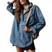 Women’s Clothing Denim Jacket New Long Sleeved Jacket V Neck Fashion Design Casual Jacket_ecoleips.com
