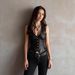 Aria Basics Aria Basics European And American Cross-border 2025 New Women's PU Leather Sexy V-neck Buttoned Waist-cinching Short Vest Top_ecoleips.com