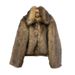 Women’s Faux Fur Jacket – Short Plush Coat With Fox Fur-Like Collar, Trendy Winter Outerwear (S/M/L, Brown Ombre)_ecoleips.com