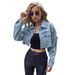Women's Clothing Casual Versatile Short Fashion Denim Short Jacket_ecoleips.com