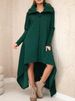 Women's Long Hooded Sweatshirt Dress Style Slimming A-Line Skirt Loose Versatile Autumn Winter Clothing_ecoleips.com