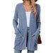 Women's Clothing Autumn And Winter New Solid Color Pocket Long Sleeved Bottoming Cardigan Sweater Spot_ecoleips.com