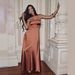 Women's Sexy Satin Strapless Sleeveless Tie Neck Maxi Dress – Elegant Evening Party Gown_ecoleips.com