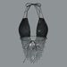 Women's Clothing Hollow Sexy Mesh Cutout Rhinestone Halter Top For Women - Stylish Lace-Up Design, Clubwear & Festival Outfit (Black, S/M/L)_ecoleips.com