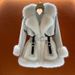 luxury fur coat for women, winter w longline open front jacket, soft fluffy cozy oversized cardigan, elegant streetwear style (white/coffe)_ecoleips.com