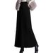 Plus Size Knied Wih Exended Hem, Pleaed For Women, Auumn And Winer High Wais Slimming Sweaer Skir, A-Line_ecoleips.com
