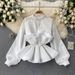 Women's Clothing With A Niche Design Three Dimensional Pleated Ruffles Slim Waist And Versatile Spring Tops For Women_ecoleips.com
