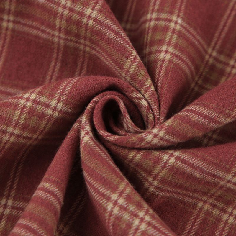Autumn And Winter Retro American Red Checkered Shirt For Women's Casual Design, Loose Checkered Long-Sleeved Shirt_ecoleips.com