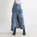 Denim For Women 2025 Spring New Ins Style High Waist Slimming A-line Niche Design Frayed Hem Fishtail Skirt_ecoleips.com
