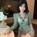 French-style Elegant Design With Three-dimensional Floral Details, Tie-waist, Long-sleeved Shirt Women, Super Fairy-like_ecoleips.com