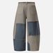 Women's Curved Edge Frayed Hem Jeans Two Tone Color Block Casual Cotton Denim Jeans With Belt Spring/Autumn Summer Collection_ecoleips.com