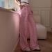 AD163 Summer New High-Waisted Slimming Wide-Leg Striped Women's Sports With Heart Print Loose Casual Pants_ecoleips.com