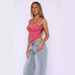 European And American Cross-border 2026 Spring Fashion Trend Women's New Style Off-shoulder Slim-fit Mesh Lace Camisole_ecoleips.com