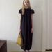 Verve Solid Color Lace Stand Collar Short Sleeve 2025 Summer Women Waist Slimming A-line Dress Smoothmo*d_ecoleips.com