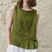 Women's Pleated Lyocell Vest Loose Fit Summer Linen Casual Breathable Sleeveless Shirt 2026 Niche Design_ecoleips.com