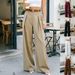 Women's High-End Belted Straight Leg Trousers Solid Color Casual Wide Leg Long Trousers_ecoleips.com