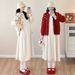 Autumn New Korean Fashion Sweater Jacket + Corduroy Maternity Dress_ecoleips.com