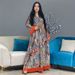 Modest Abaya Dress Bohemian Print Maxi Dress With Handcrafted Buttons Elegant Kaftan For Women, Perfect For Festivals & Special Occasions_ecoleips.com