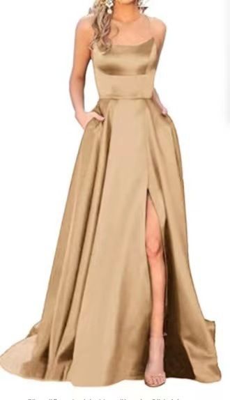 Long Bridesmaid Dress Slimming Off Shoulder Group Evening Gown For Women Fashion_ecoleips.com