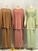 Hot Selling Arrivals Muslim Woman Tops And Pants Set Hight Quality Two Peice Set For Women Islamic Turkey Clothes Dubai Fashion_ecoleips.com