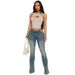 Women's Retro Distressed High-Waisted Jeans Slightly Flared American Style New Fashion Clothing_ecoleips.com