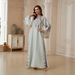 Women's V Neck Printed Tassel Long Robe Elegant Malaysian Clothing Cross Border Elegance SW2615_ecoleips.com