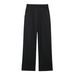 Suitable For All Seasons ZA 2024 Summer New Women's Linen Fashion High-Waisted Straight Pants_ecoleips.com