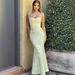 Women's Clothing Pure Color Lace Up Sleeveless Suspender Skirt For Women Summer New Style Personality Backless Waist Hip Fishtail Long Skirt_ecoleips.com