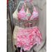 Women's Three Piece Swimsuit Bikini Set With Skirt Slimming Beach Vacation Swimwear For Small Breasts Sexy Style Polyester_ecoleips.com