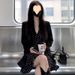 Spring And Autumn New Women's High-End Suit French Polka Dot Strap Little Black Dress_ecoleips.com
