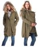 Stylish Maternity Hooded Parka With Detachable Faux Fur Trim, Long Sleeve Warm Coat For Pregnancy & Nursing, Multi-Functional Winter Jacket_ecoleips.com
