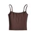 Women's Clothing Flat Short Camisole Vest Female Fashion Elastic Tight Camisole Basic Top_ecoleips.com