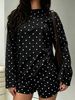 Women’s Polka Dot 2 Piece Set Long Sleeve Top Elastic Waist Shorts Matching Outfit Casual Lounge Wear Summer Homewear Set_ecoleips.com