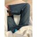 145 Winter Fleece-Lined Straight-Leg Jeans With Pear-Shaped Body, High-Waisted Slimming Narrow Wide-Leg Pants For Petite_ecoleips.com