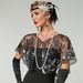 Women's Clothing Retro Sequined Beaded Shawl Small Waistcoat Vintage Sequin Beaded Shawl Wrap Women's Elegant Bolero Jacket For Dresses & Evening Wear_ecoleips.com