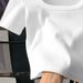 Women's Clothing New Style Square Collar Straight Shoulder Thread Vest Short Sleeve Ladies Spring Summer Autumn New Slim Bottoming Shirt Top_ecoleips.com