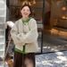 Korean Style Coat For Petite Women, Autumn And Winter New Fashionable Chic Unique Short Woolen Blazer Jacket_ecoleips.com