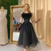 Spring And Summer New Women's Clothing Feather Sling Mesh Evening Dress_ecoleips.com
