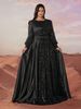 Women's plus Size Formal Evening Dress Elegant Sequined Satin Lantern Sleeve round Neck FSSL6225_ecoleips.com