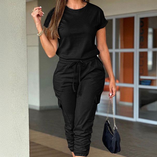 DiYun Cross-Border Women's Clothing 2025 Spring/Summer European And American Casual Workwear Short-Sleeve_ecoleips.com